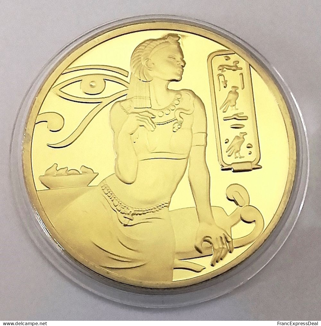 Pièce Médaille NEUVE Plaquée Or - Reine Cléopatre Egypte (Réf 1) - Andere & Zonder Classificatie