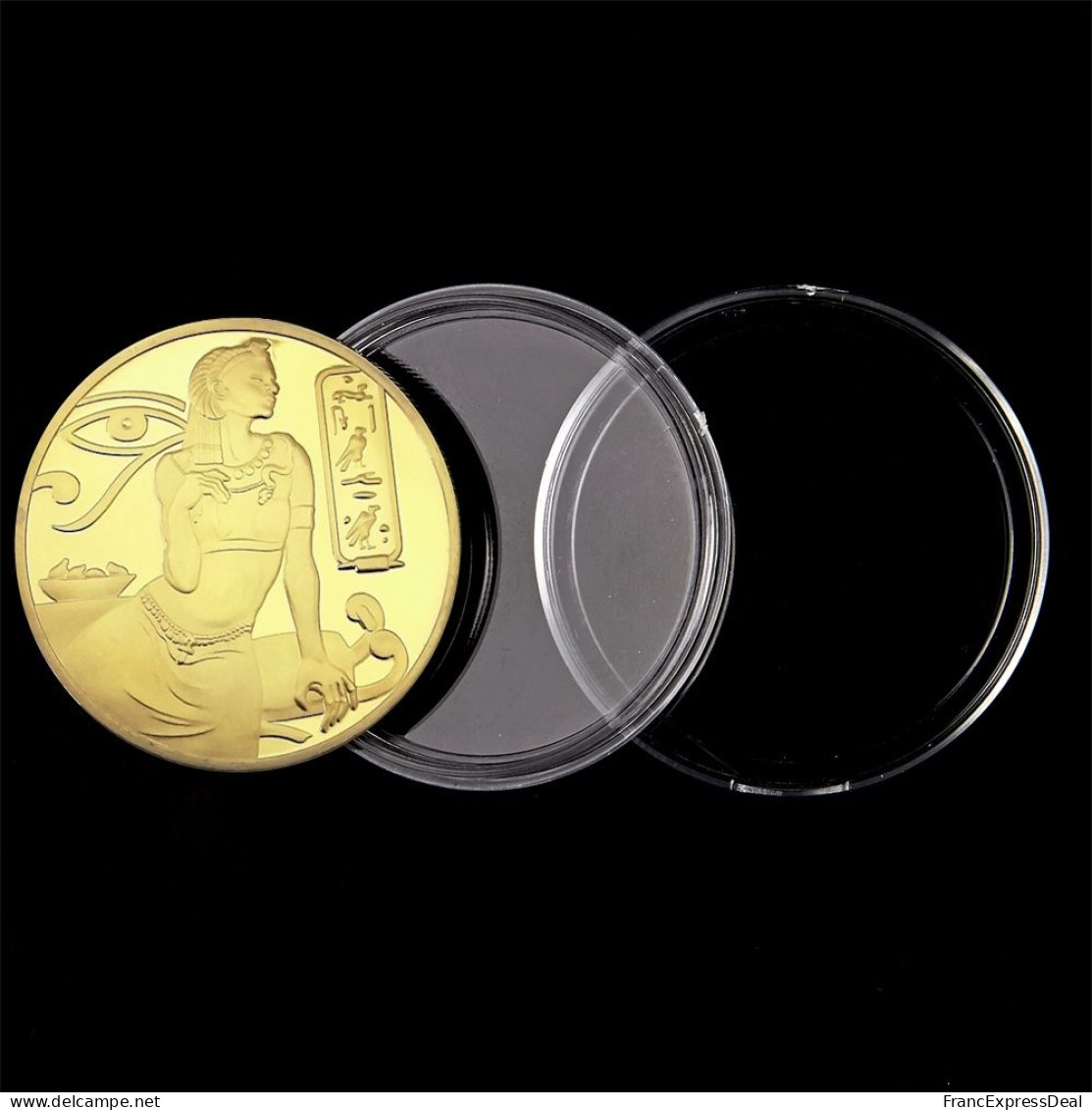 Pièce Médaille NEUVE Plaquée Or - Reine Cléopatre Egypte (Réf 1) - Sonstige & Ohne Zuordnung