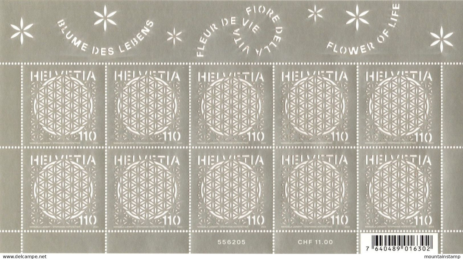 Suisse Switzerland 2023 (1/2023) Blume Des Lebens - Fleur De Vie - Fiore Della Vita - Flower Of Life - Laser Cut - MNH - Nuevos