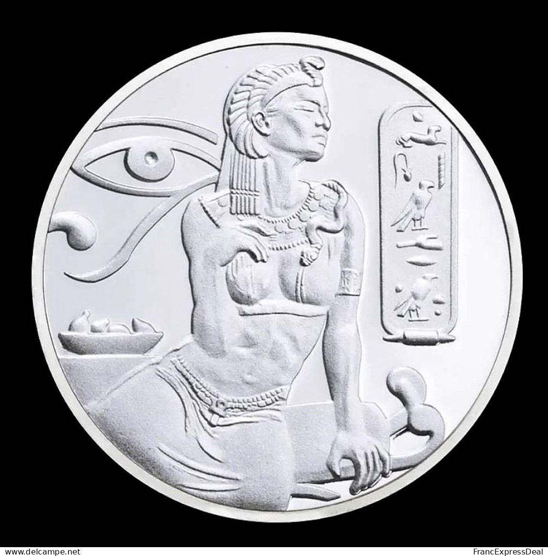 Pièce Médaille NEUVE Plaquée Argent - Reine Cléopatre Egypte - Altri & Non Classificati