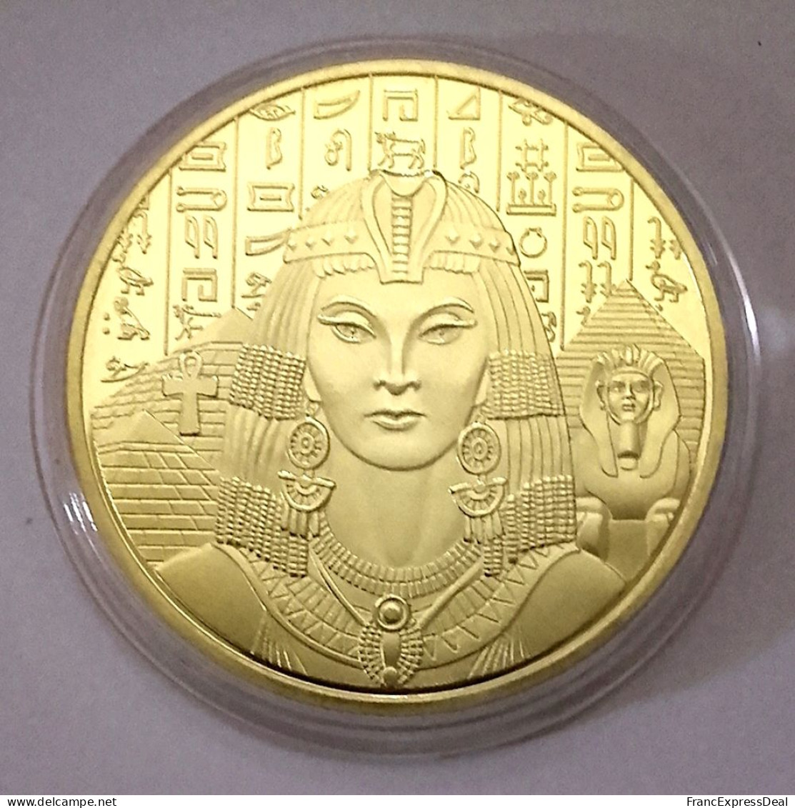 Pièce Médaille NEUVE Plaquée Or - Reine Cléopatre Egypte (Réf 2) - Autres & Non Classés