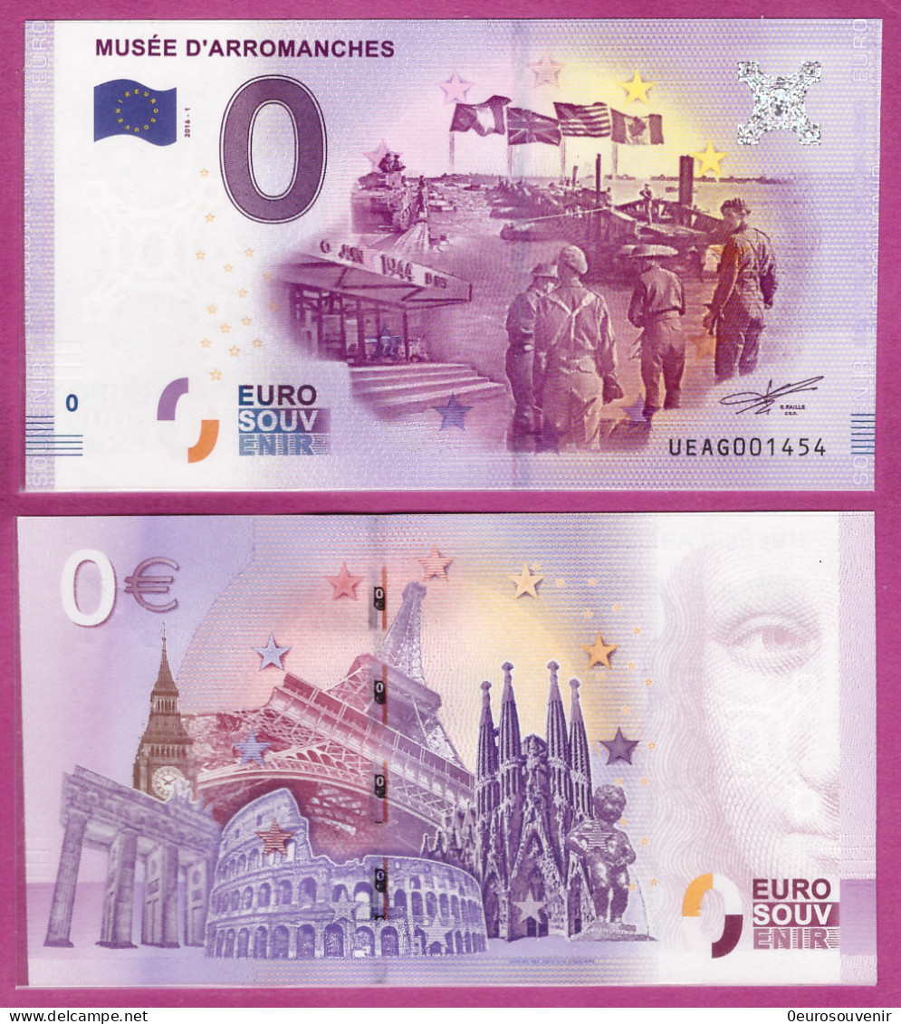 0-Euro UEAG 2016-1 MUSÉE D'ARROMANCHES - Essais Privés / Non-officiels