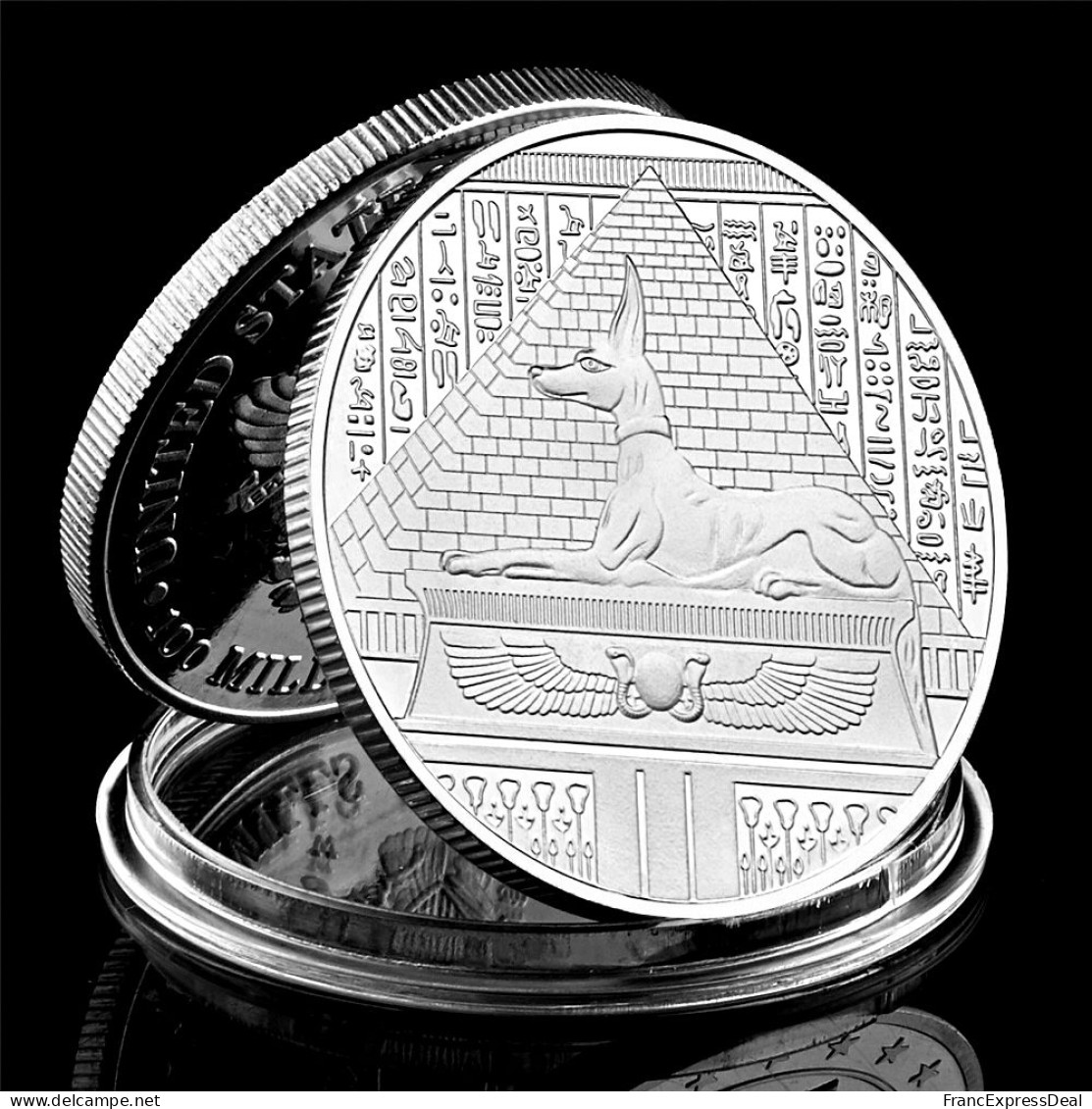 Pièce Médaille NEUVE Plaquée Argent - Dieu Anubis Egypte - Other & Unclassified
