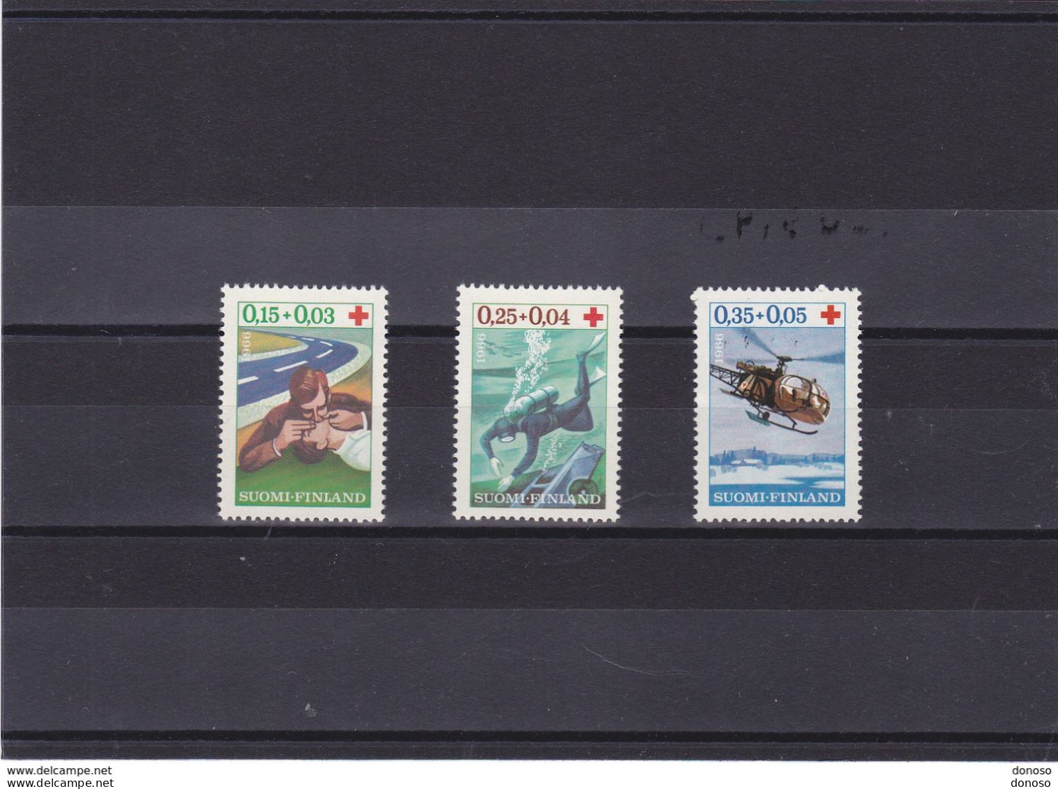 FINLANDE 1966 CROIX ROUGE Yvert 580-582, Michel 609-611 NEUF** MNH Cote 5,25 Euros - Unused Stamps