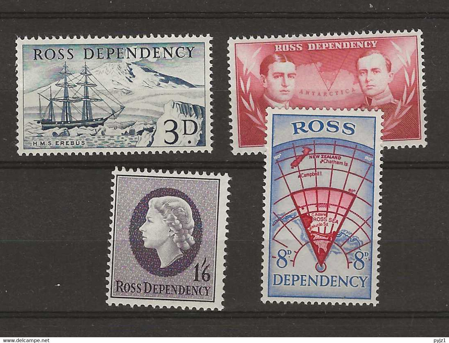 1957 MNH Ross Dependency Mi 1-4 Postfris** - Neufs