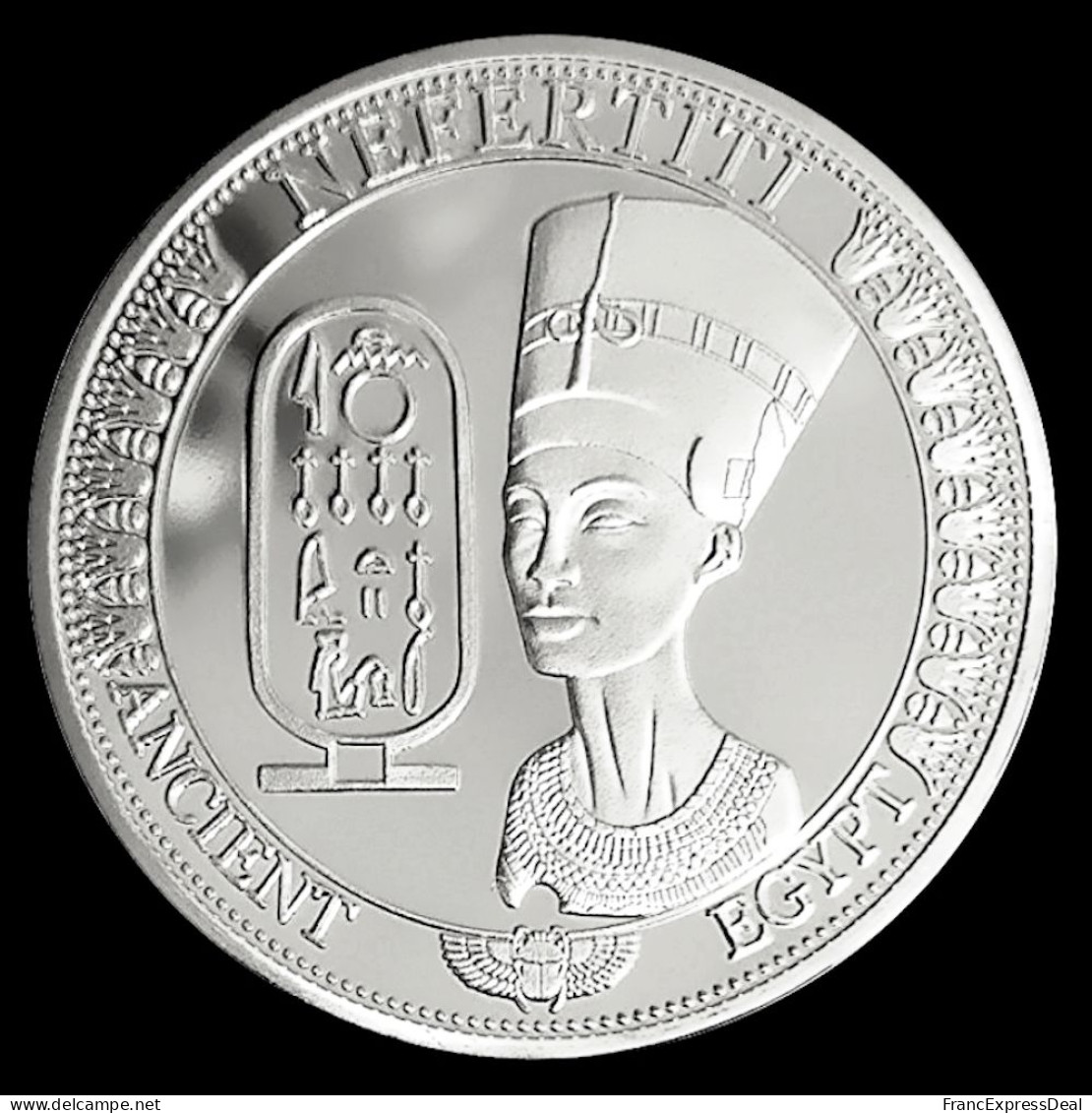 Pièce Médaille NEUVE Plaquée Argent - Reine Néfertiti Egypte - Altri & Non Classificati