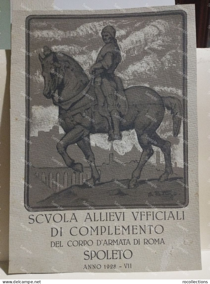 Italia Tavola Illustratore Copertina 1928 SCUOLA ALLIEVI UFFICIALI COMPLEMENTO Spoleto - Sin Clasificación