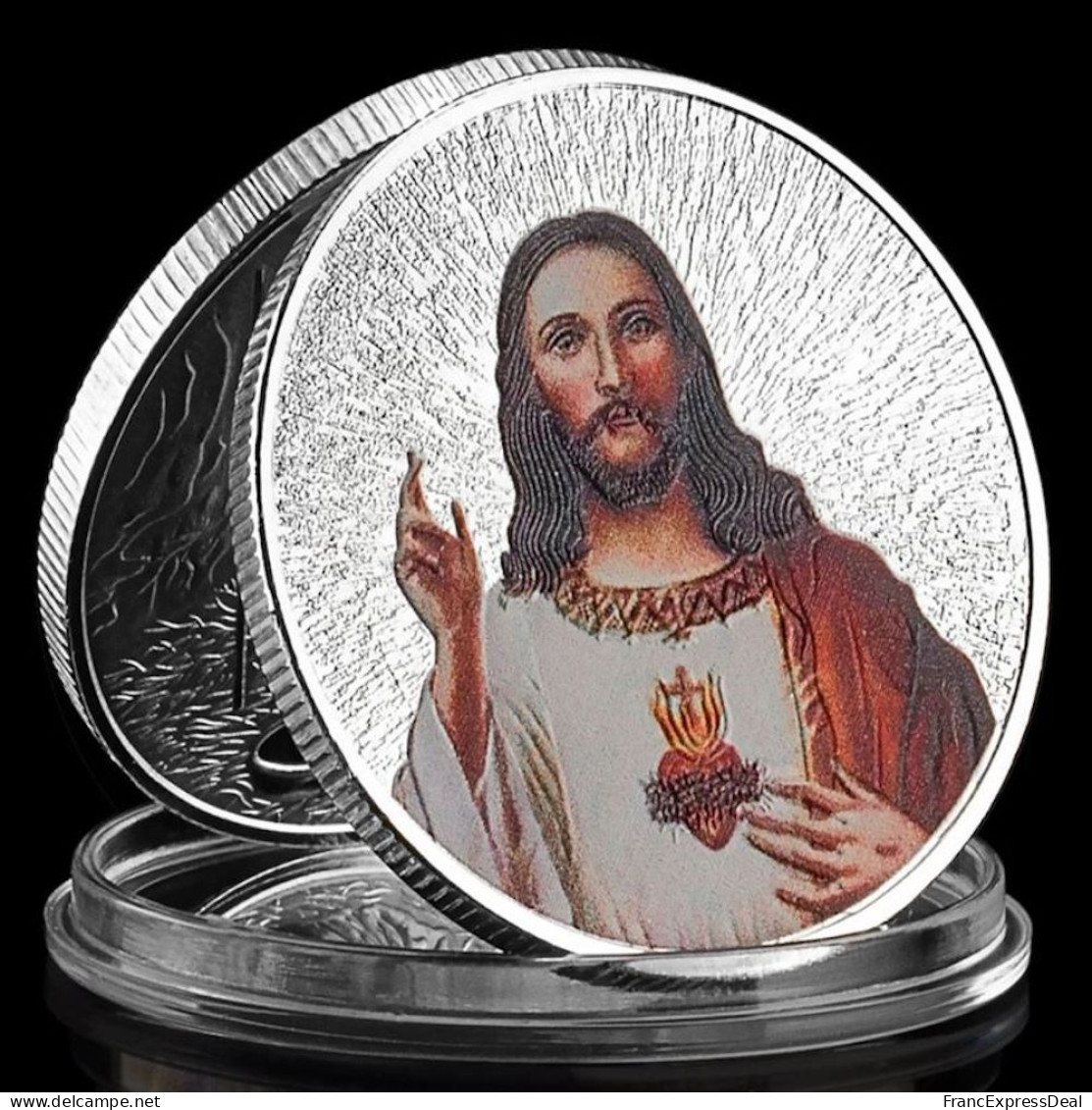 Pièce Médaille NEUVE Plaquée Argent - Jésus Christ Dieu La Nativité - Autres & Non Classés