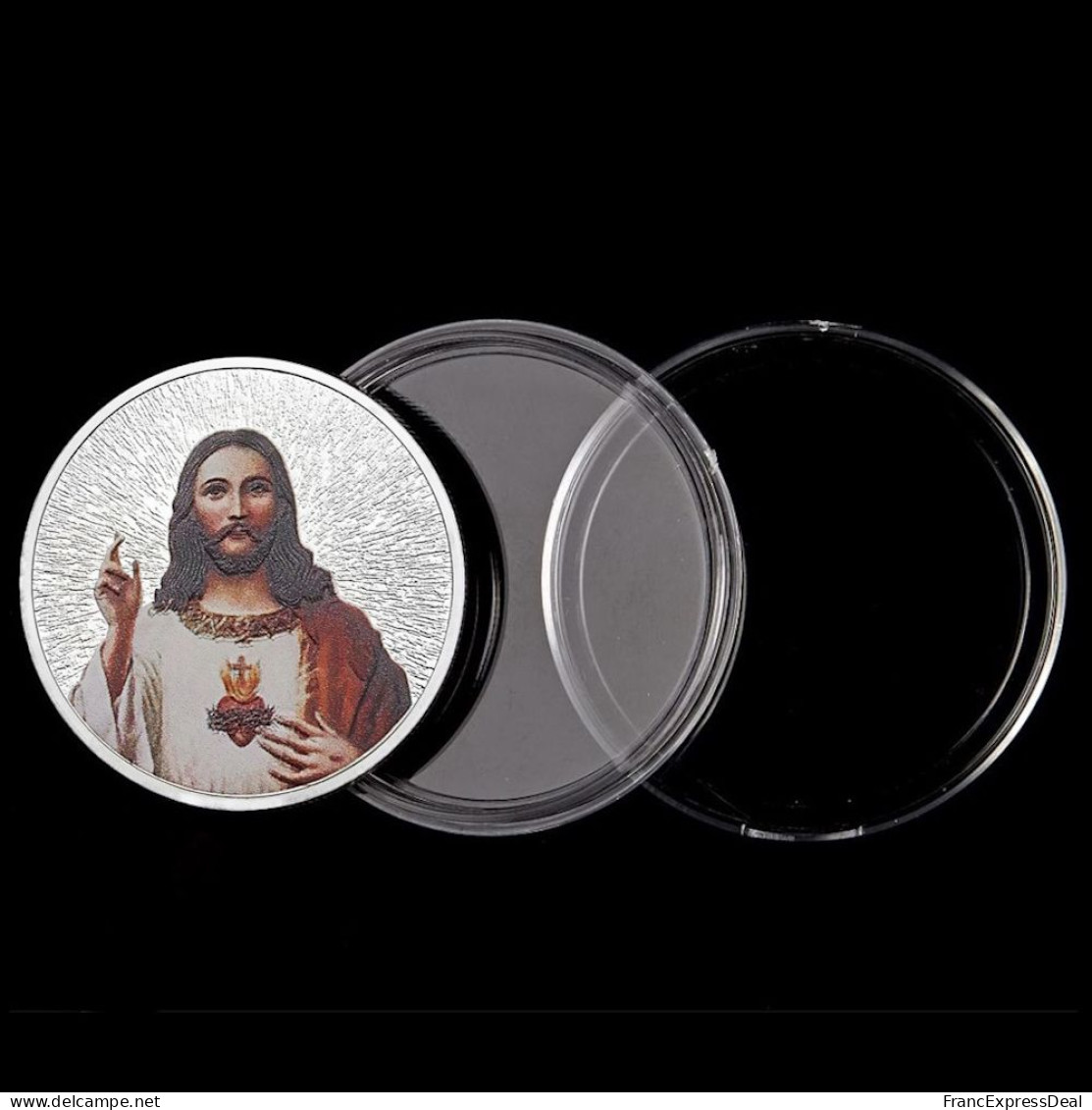 Pièce Médaille NEUVE Plaquée Argent - Jésus Christ Dieu La Nativité - Autres & Non Classés