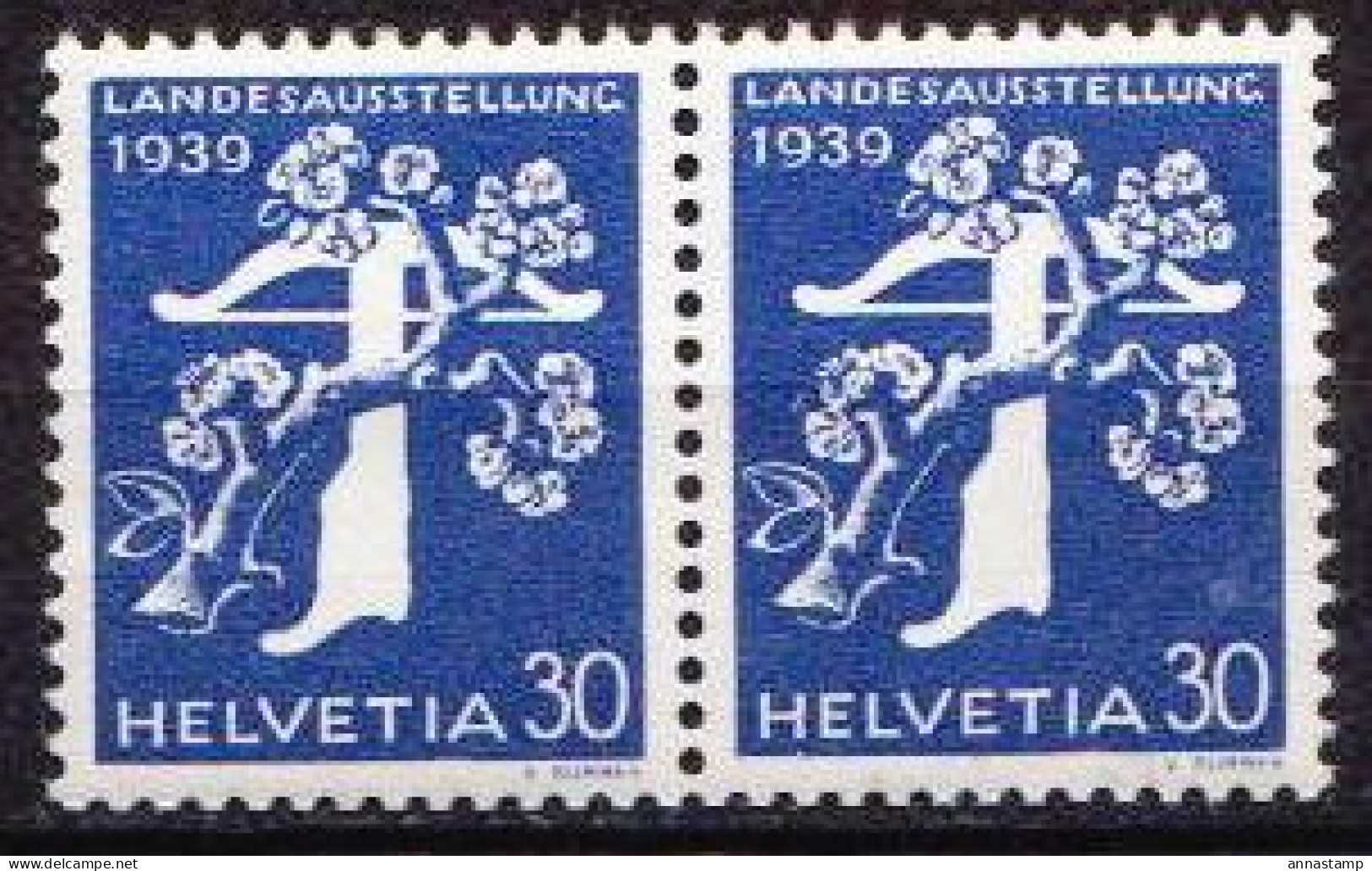 Switzerland MNH Stamps In Pairs, German Inscription - Exposiciones Filatélicas