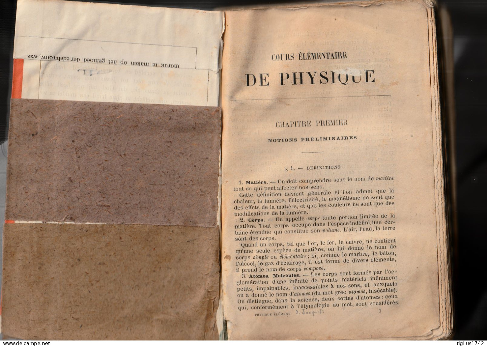 Amable Jacquet. Cours De Physique élémentaire. 18xx ? - 1801-1900