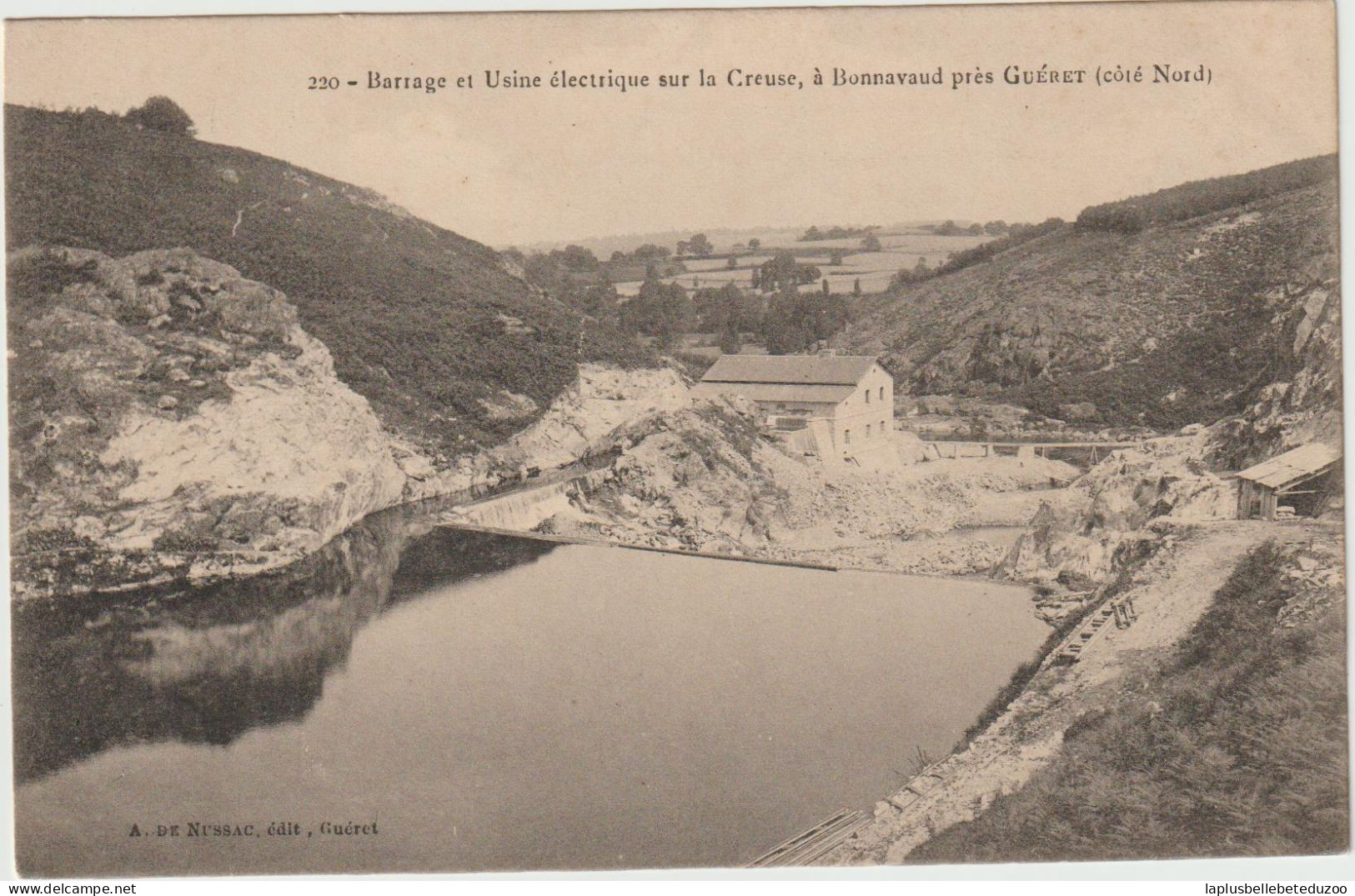 CPA - 23 - GUERET  Environs  - Barrage Et Usine électrique Sur La Creuse à BONNAVAUD Côté Nord - Pas Courant - Guéret