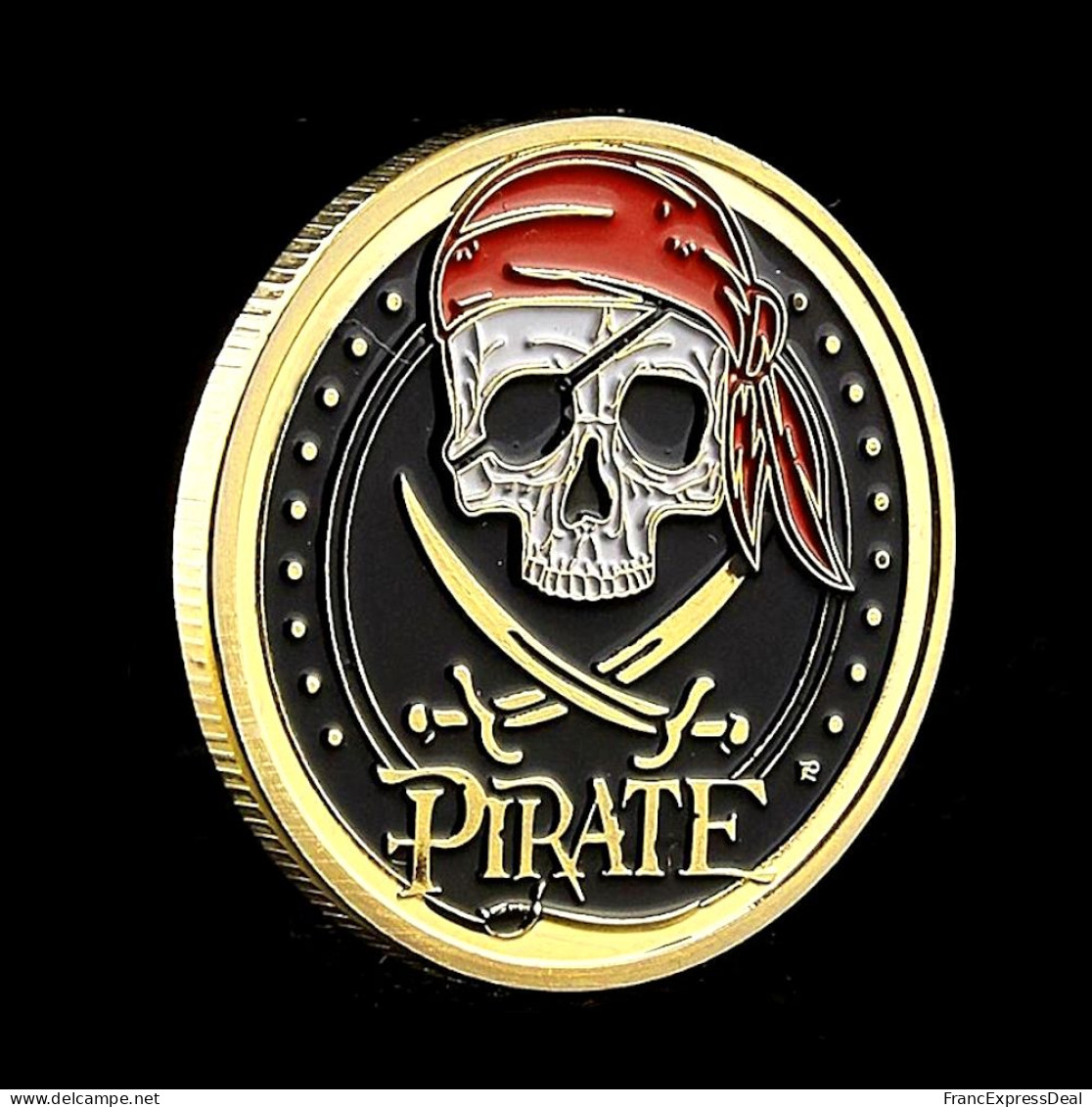 Pièce Médaille NEUVE Plaquée Or - Pirate Corsaire Carte Aux Trésors - Otros & Sin Clasificación