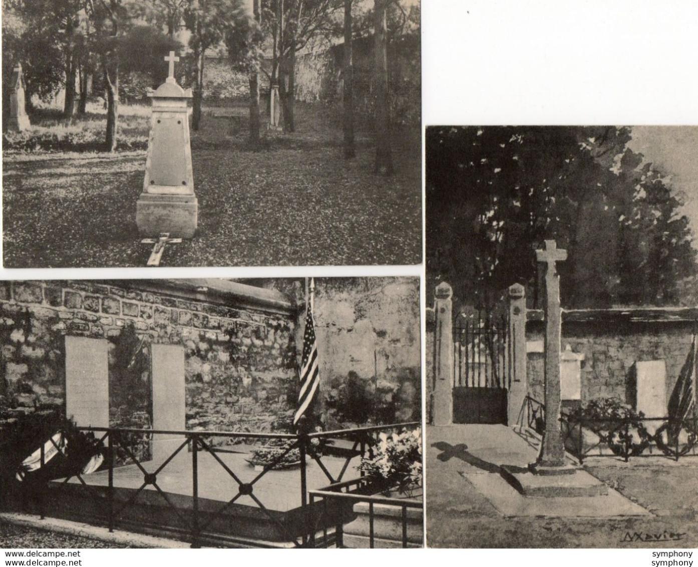 75. 3 CPA - PARIS 12° - Cimetière Historique De Picpus - Tombe De Lafayette - Fosse Commune 1306 Victimes - - Autres Monuments, édifices