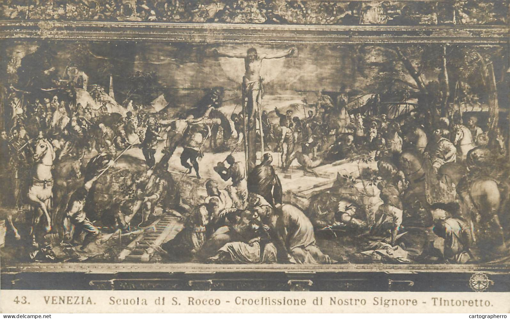 Postcard Painting Venice Scuola Di S. Rocco Crociffissione Di Nostro Signore - Malerei & Gemälde