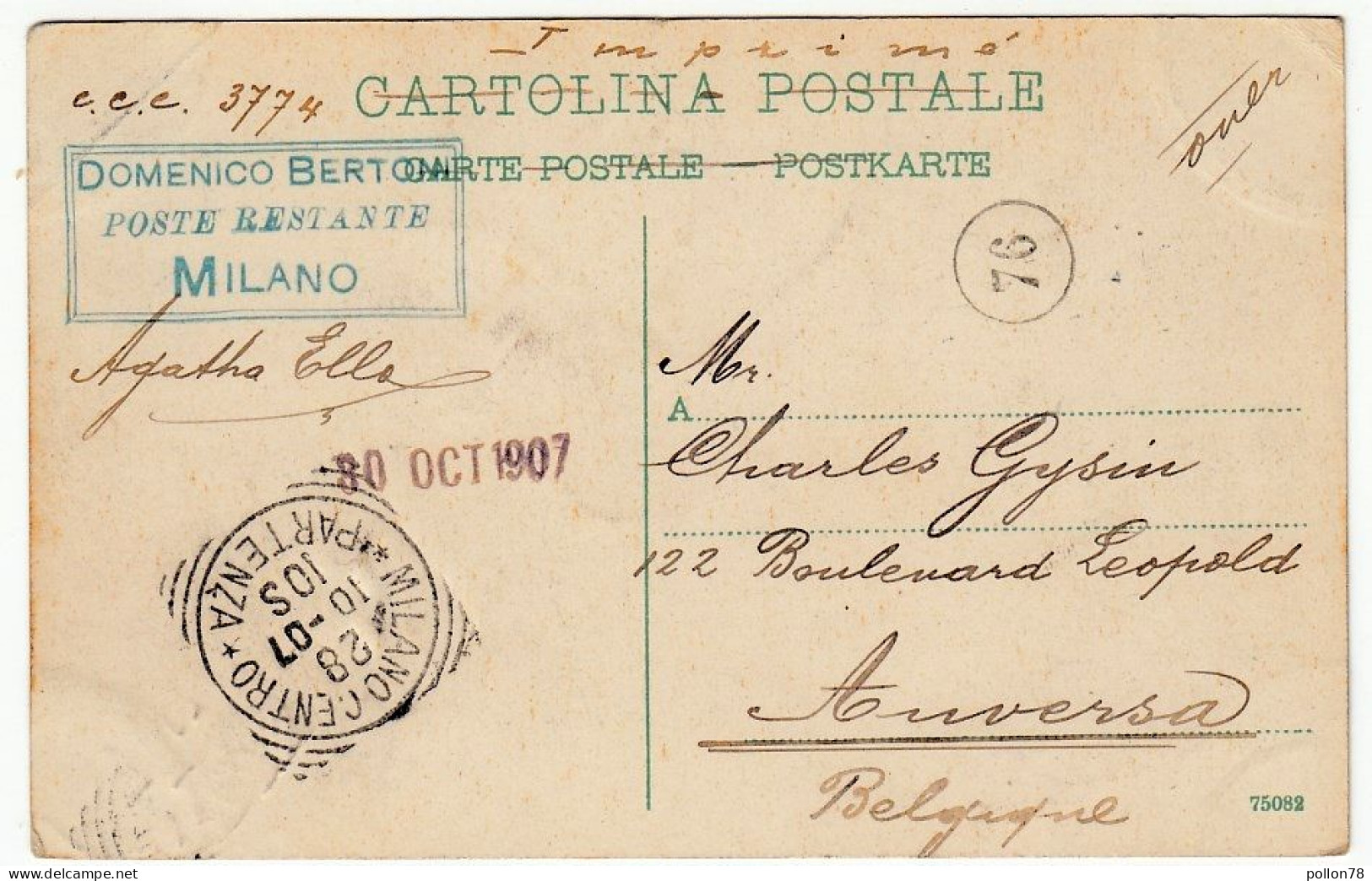 MILANO - PANORAMA DALLA VILLA STIGLER - 1907 - Vedi Retro - Formato Piccolo - Milano (Milan)