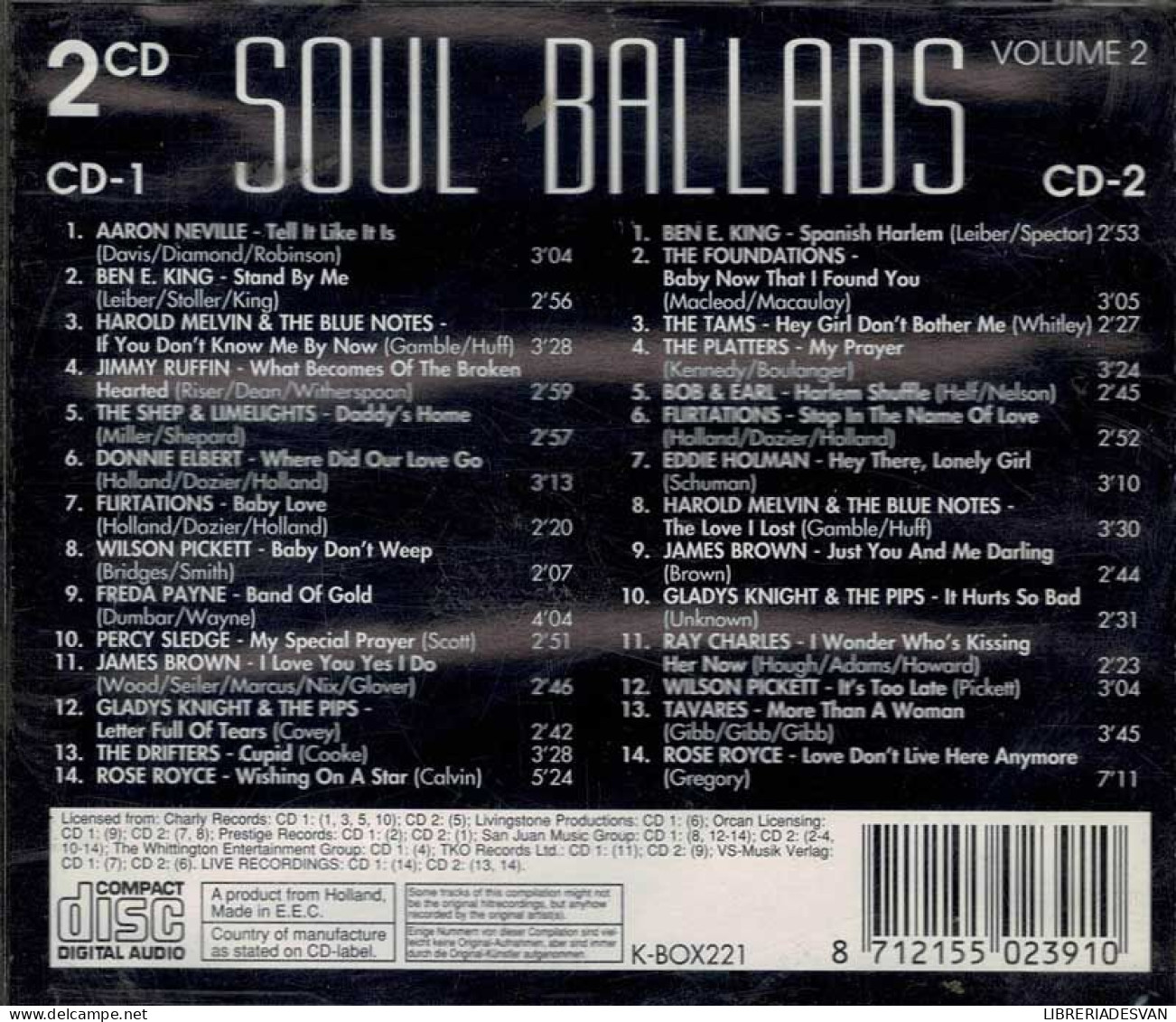 Soul Ballads Volume 2. 2 X CD - Soul - R&B