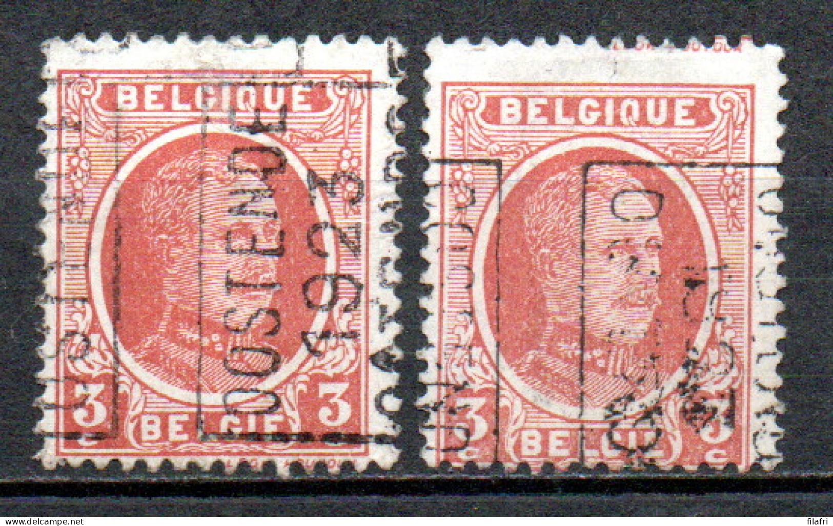 3155 Voorafstempeling Op Nr 192 - OOSTENDE 1923 OSTENDE - Positie A & B - Roulettes 1920-29