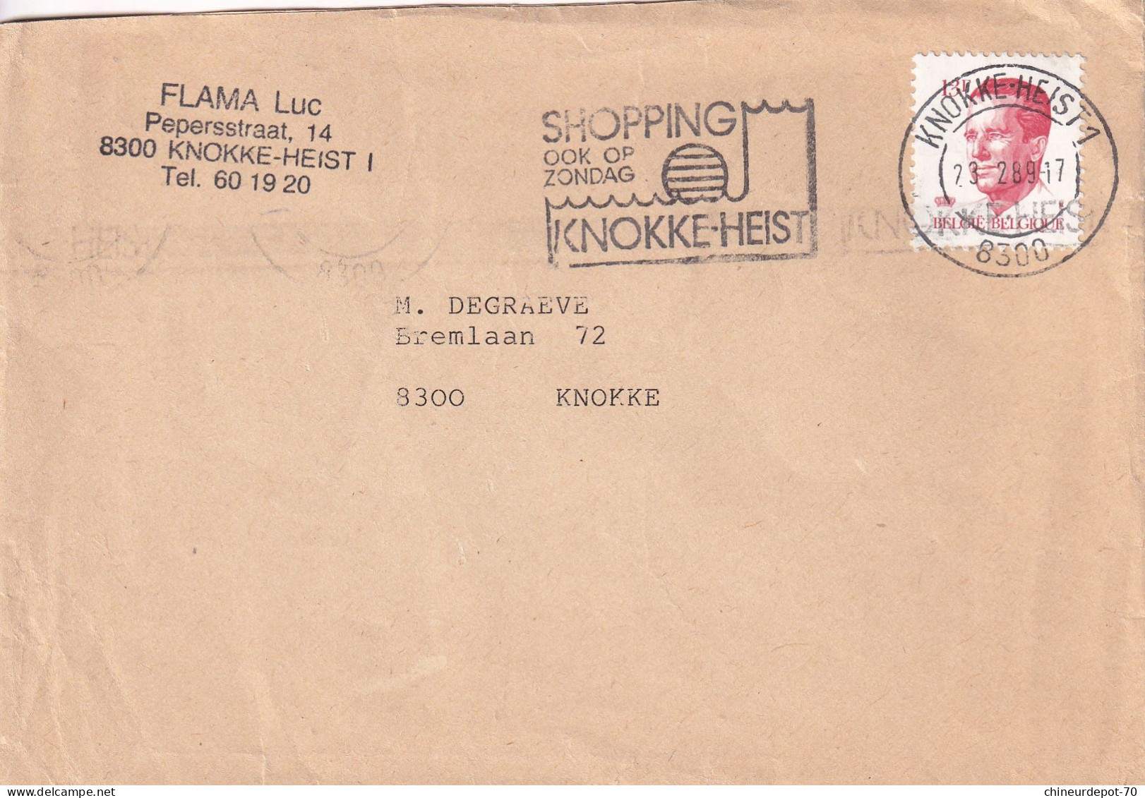 Flama Luc Knokke-Heist   Belgique - Enveloppes
