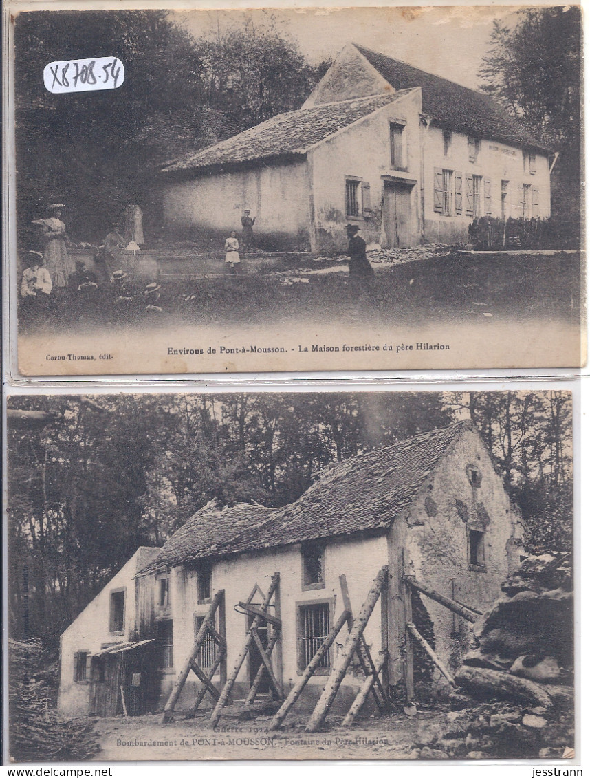 BOIS-LE-PRETRE- LA MAISON FORESTIERE DU PERE HILARION- AVANT ET APRES LE BOMBARDEMENT- LOT DE 2 CARTES - Pont A Mousson