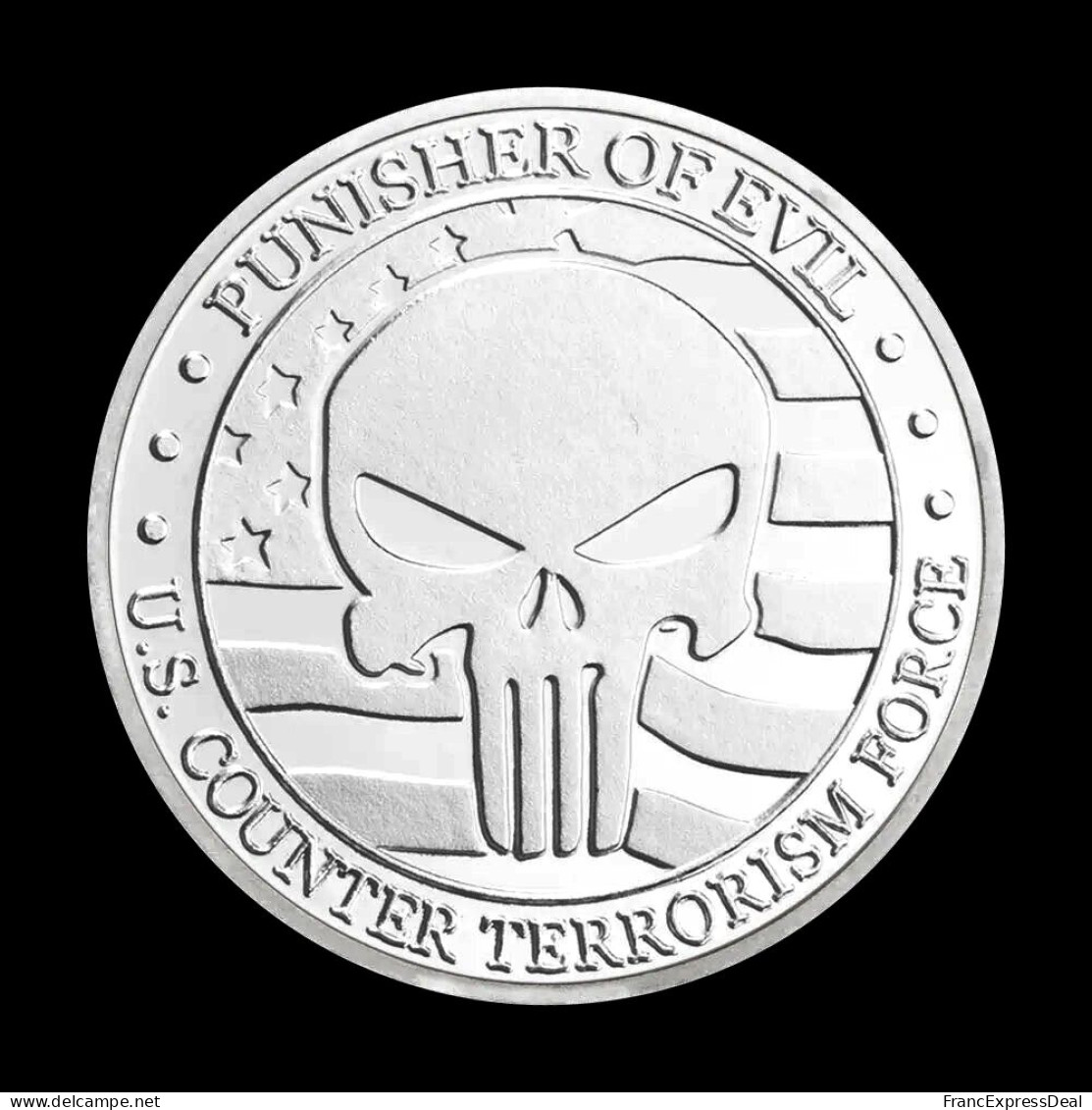 Pièce Médaille NEUVE Plaquée Argent - Punisher Of Evil US Counter Terrorism Force - Altri & Non Classificati