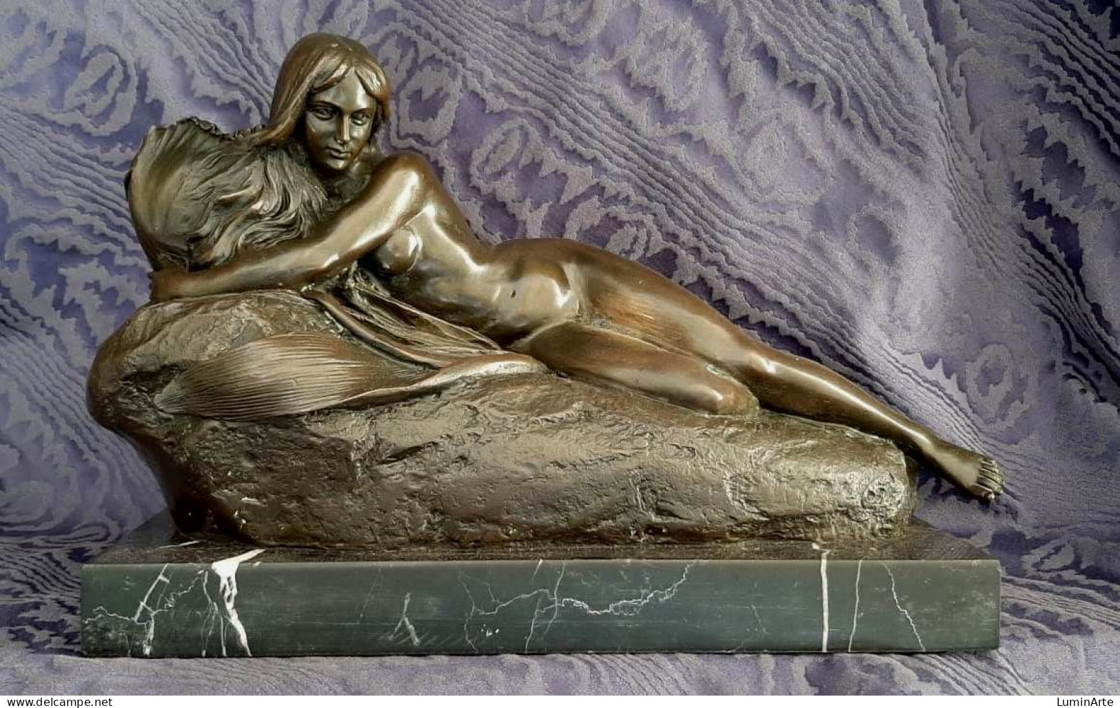 Bronzo Nude Donna Art Nouveau -Bronze Marble - Bronzen