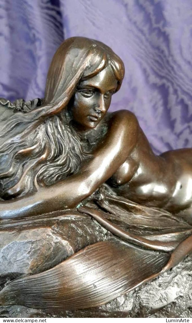 Bronzo Nude Donna Art Nouveau -Bronze Marble - Bronzen