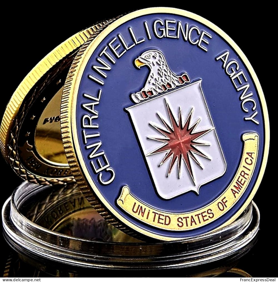 Pièce Médaille NEUVE Plaquée Or - USA CIA Central Intelligence Agency - Otros & Sin Clasificación