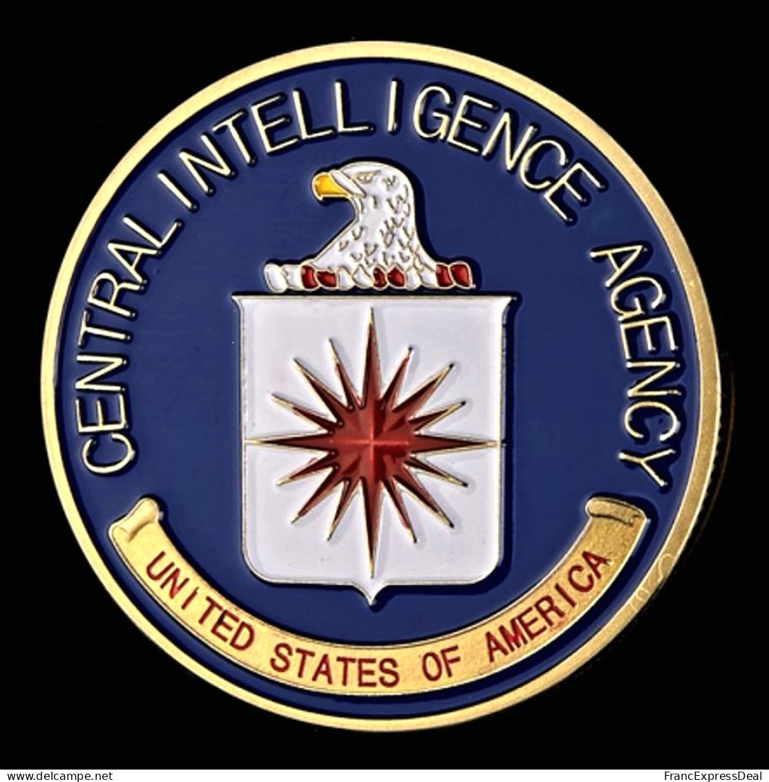 Pièce Médaille NEUVE Plaquée Or - USA CIA Central Intelligence Agency - Andere & Zonder Classificatie