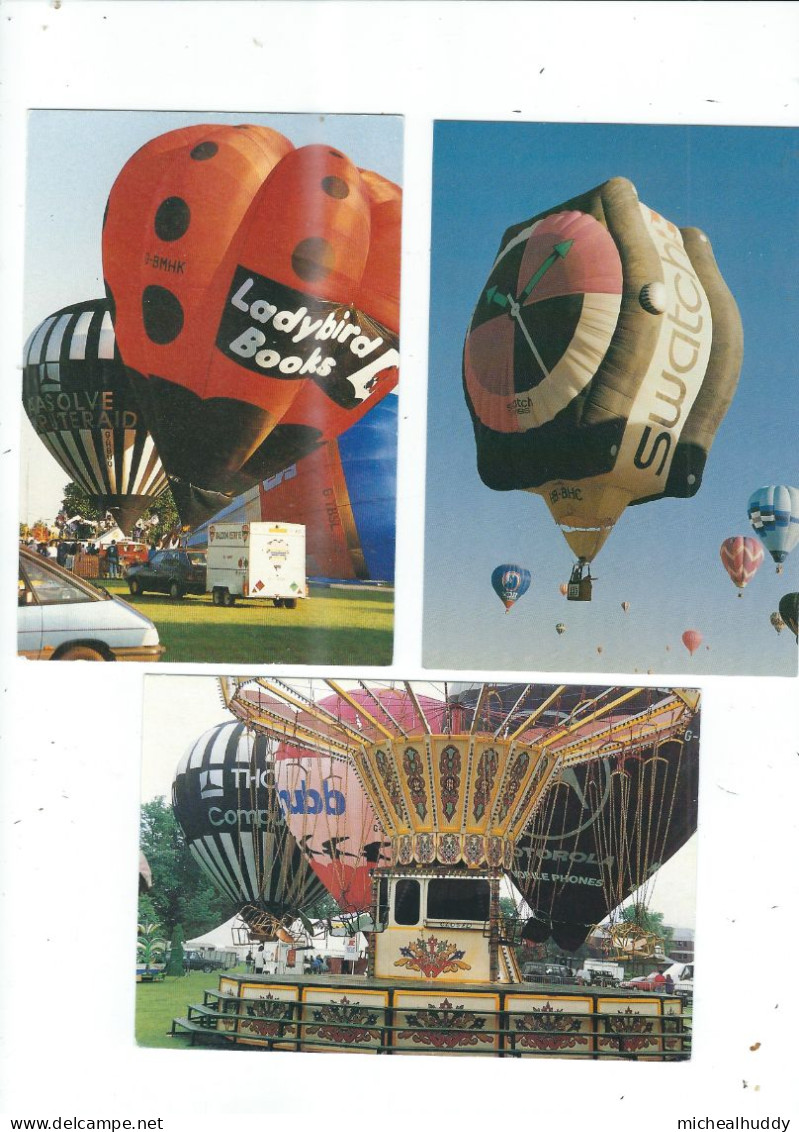 3  POSTCARDS   HOT AIR BALLOONS  PUBL BY PH TOPICS - Montgolfières