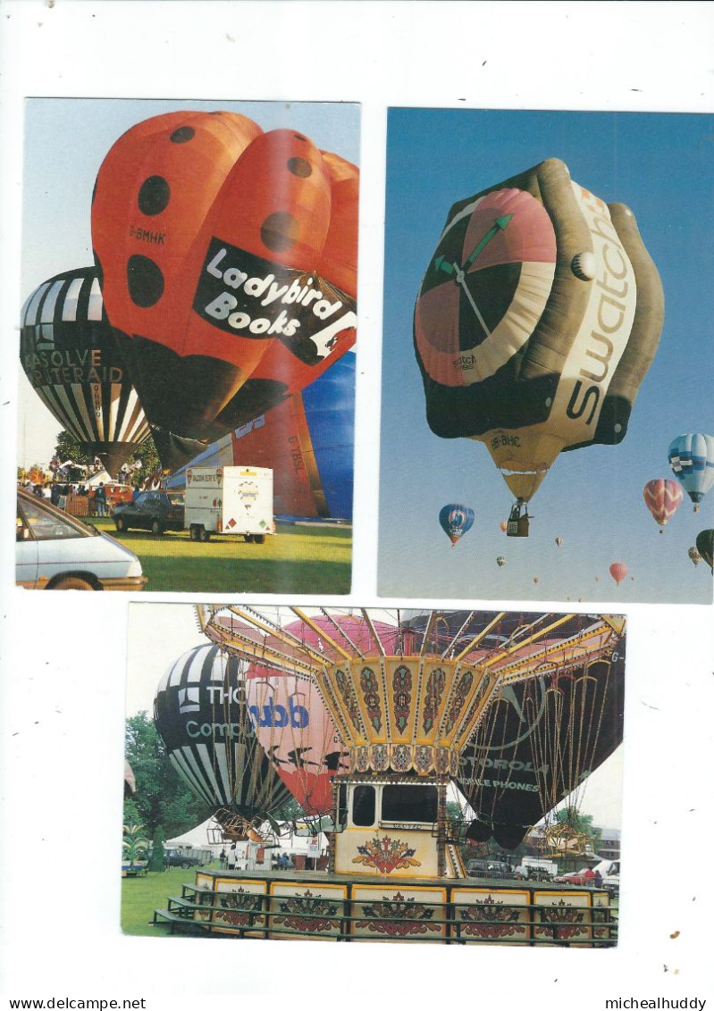 3  POSTCARDS   HOT AIR BALLOONS  PUBL BY PH TOPICS - Globos