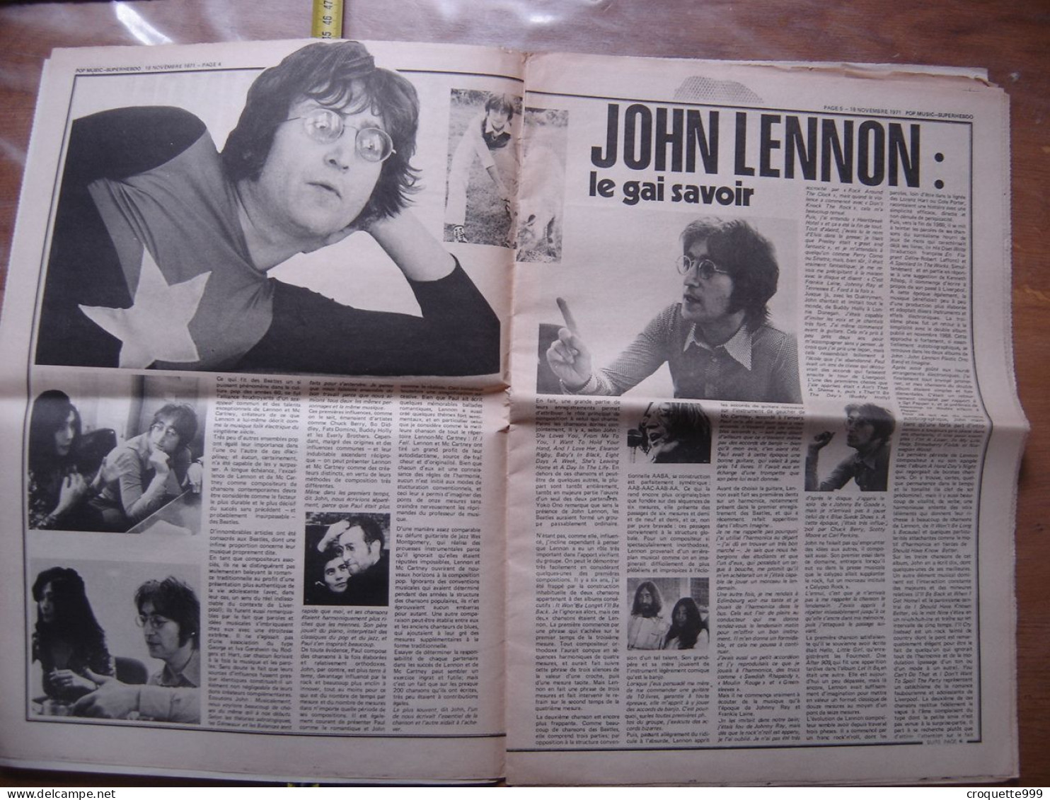 1971 Journal POPMUSIC SuperHebdo 83 Zoo Leo Ferre John Lennon  MANQUE POSTER - Musique