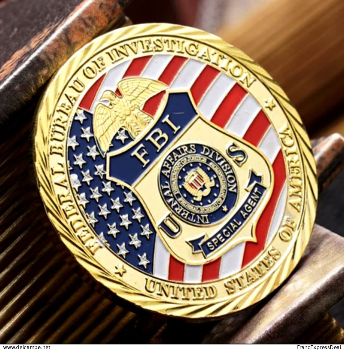 Pièce Médaille NEUVE Plaquée Or - FBI Federal Bureau Of Investigation Saint Michael - Andere & Zonder Classificatie