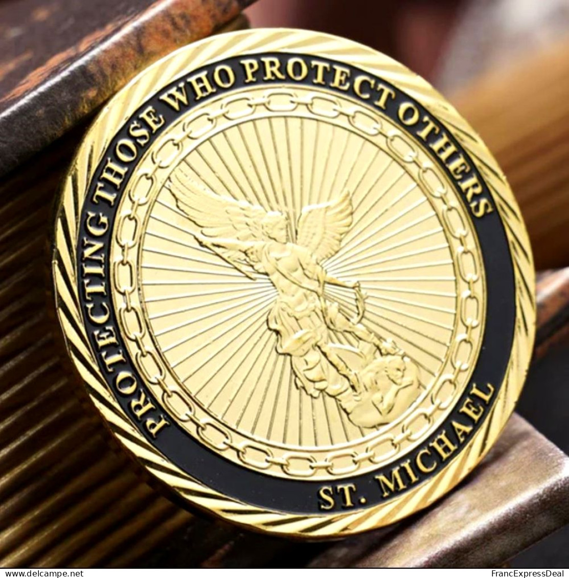Pièce Médaille NEUVE Plaquée Or - FBI Federal Bureau Of Investigation Saint Michael - Other & Unclassified