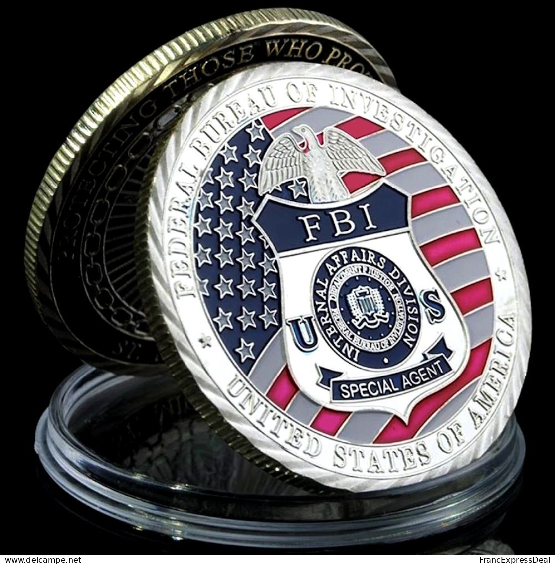 Pièce Médaille NEUVE Plaquée Argent - FBI Federal Bureau Of Investigation Saint Michael - Sonstige & Ohne Zuordnung