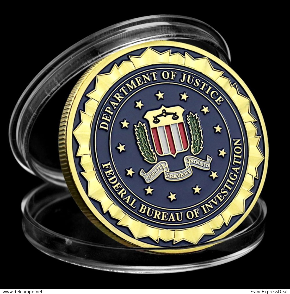 Pièce Médaille NEUVE Plaquée Or - USA FBI Federal Bureau Of Investigation - Altri & Non Classificati