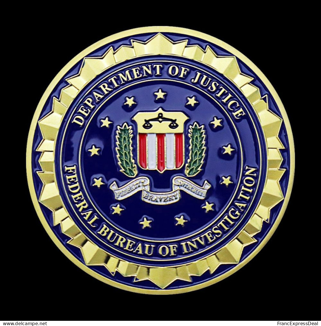 Pièce Médaille NEUVE Plaquée Or - USA FBI Federal Bureau Of Investigation - Autres & Non Classés