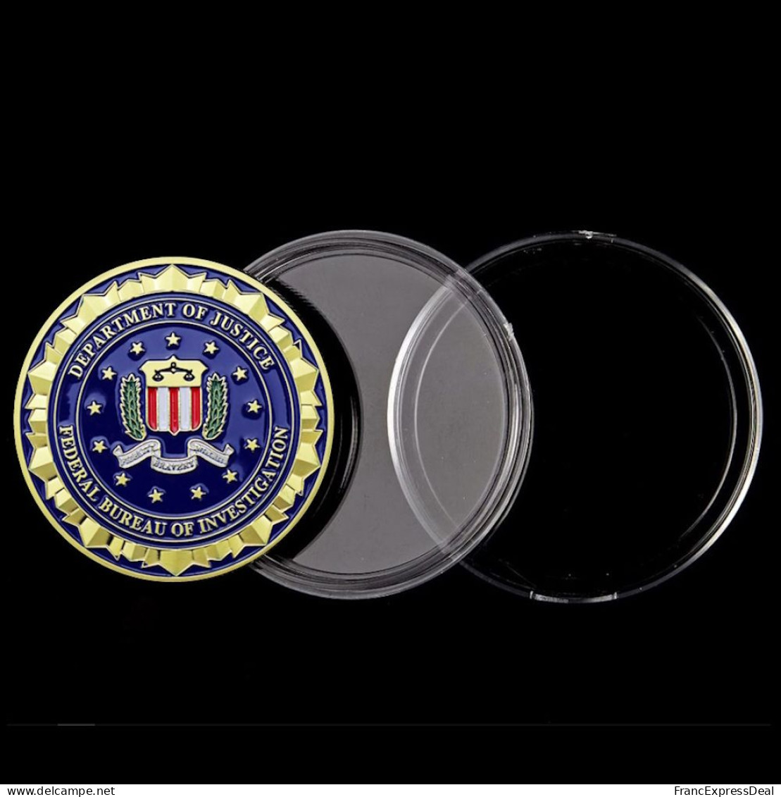 Pièce Médaille NEUVE plaquée Or - USA FBI Federal Bureau of Investigation