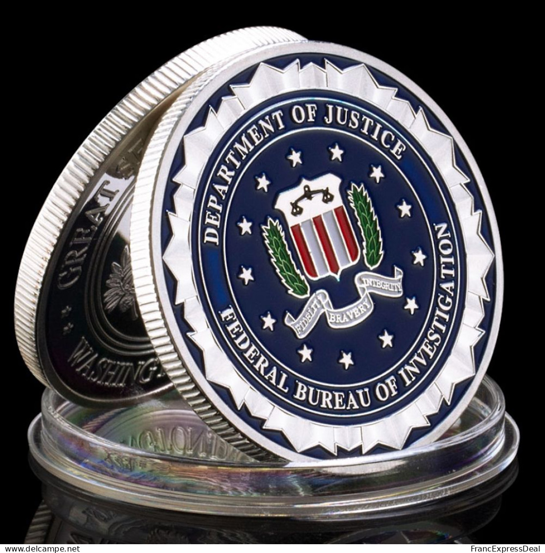 Pièce Médaille NEUVE Plaquée Argent - USA FBI Federal Bureau Of Investigation - Autres & Non Classés