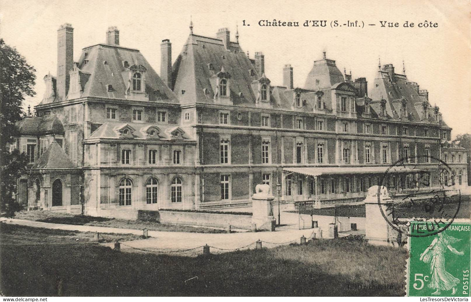 FRANCE - Eu - Le Château Vue De Côté -  Carte Postale Ancienne - Eu