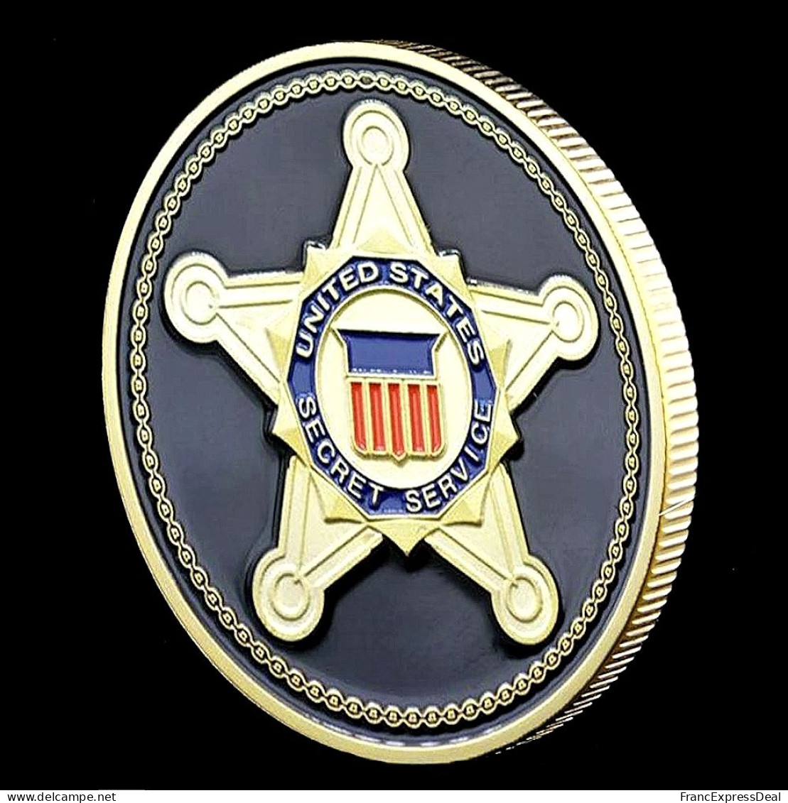Pièce Médaille NEUVE Plaquée Or - USA United-States Secret Service - Other & Unclassified