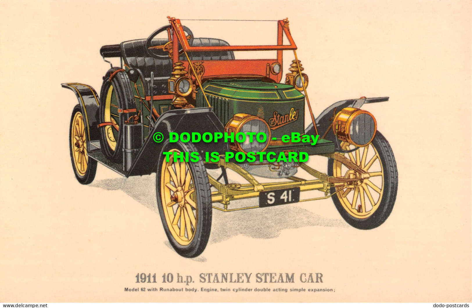 R517793 10 H. P. Stanley Steam Car. Model 62 With Runabout Body. Engine Twin Cyl - Monde