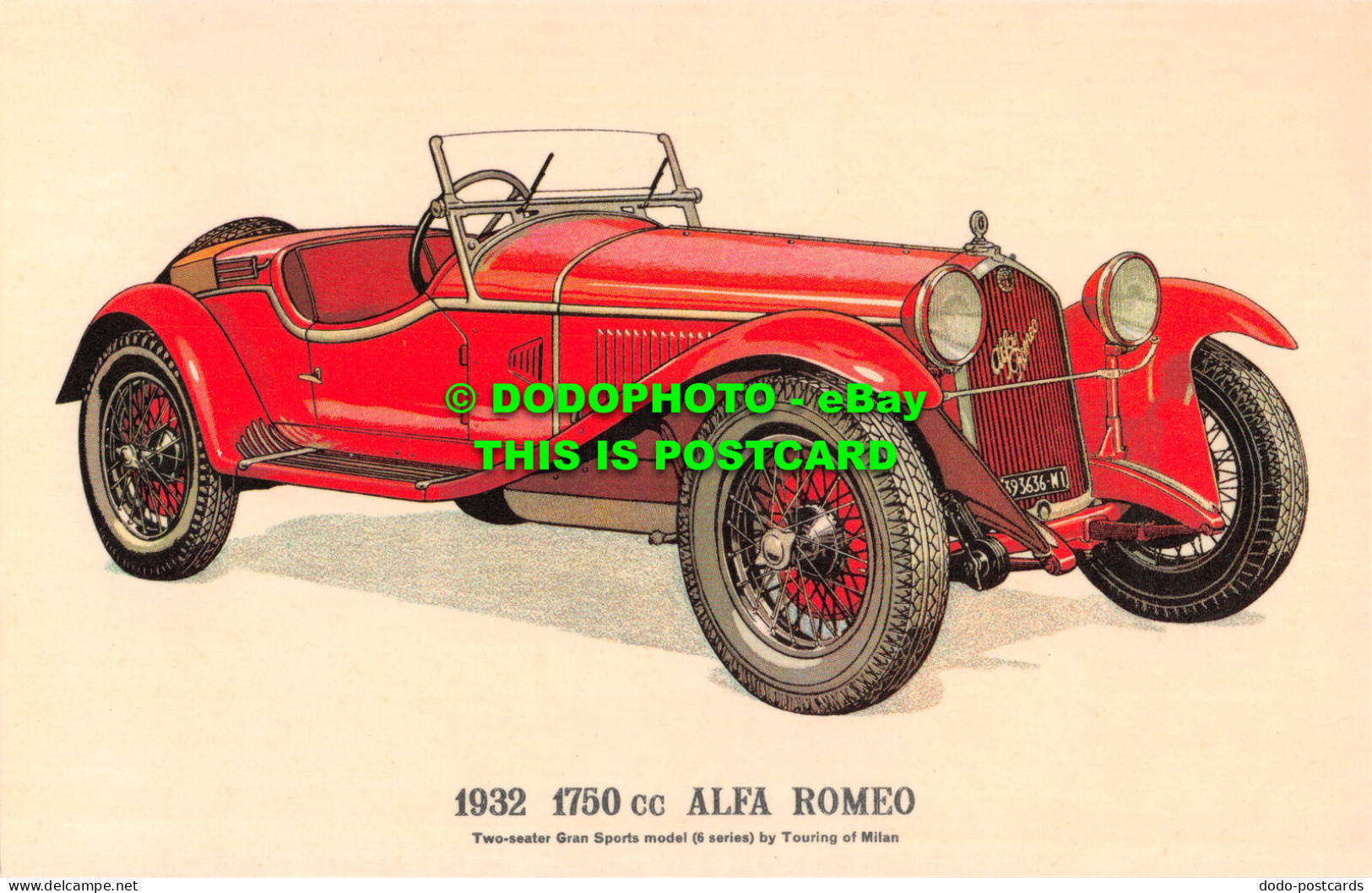 R517796 17500 Cc Alfa Romeo. Two Seater Gran Sports Model. 6 Series. By Touring - Monde