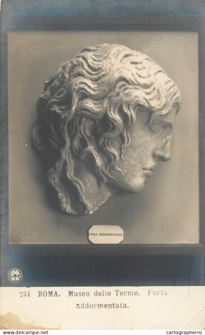 Postcard Sculptures Rome Museo Delle Terme Furia Addormentata - Sculture