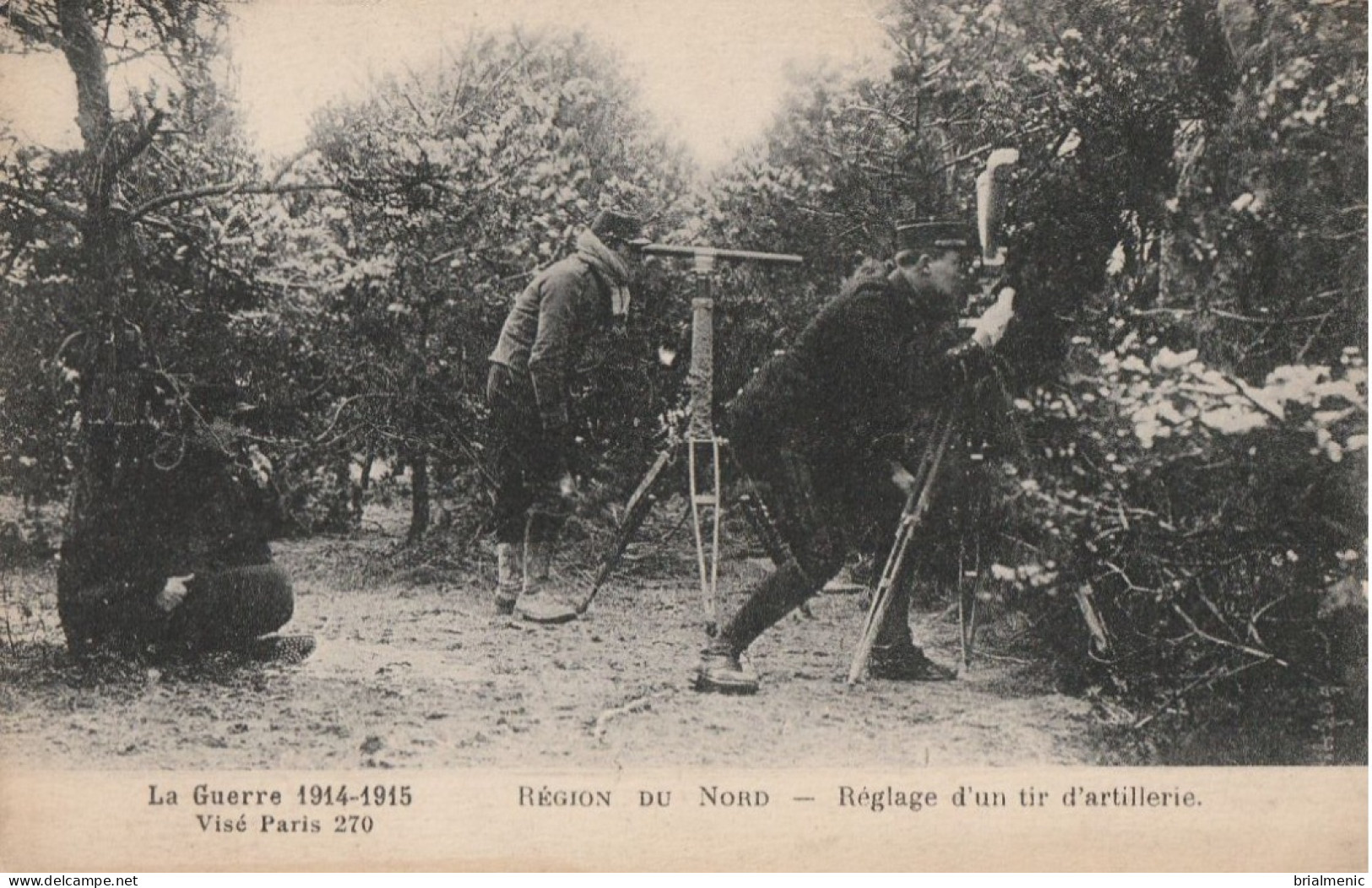 Guerre 1914-1918 Région Du Nord  Règlage D'un Tir D'artillerie - War 1914-18