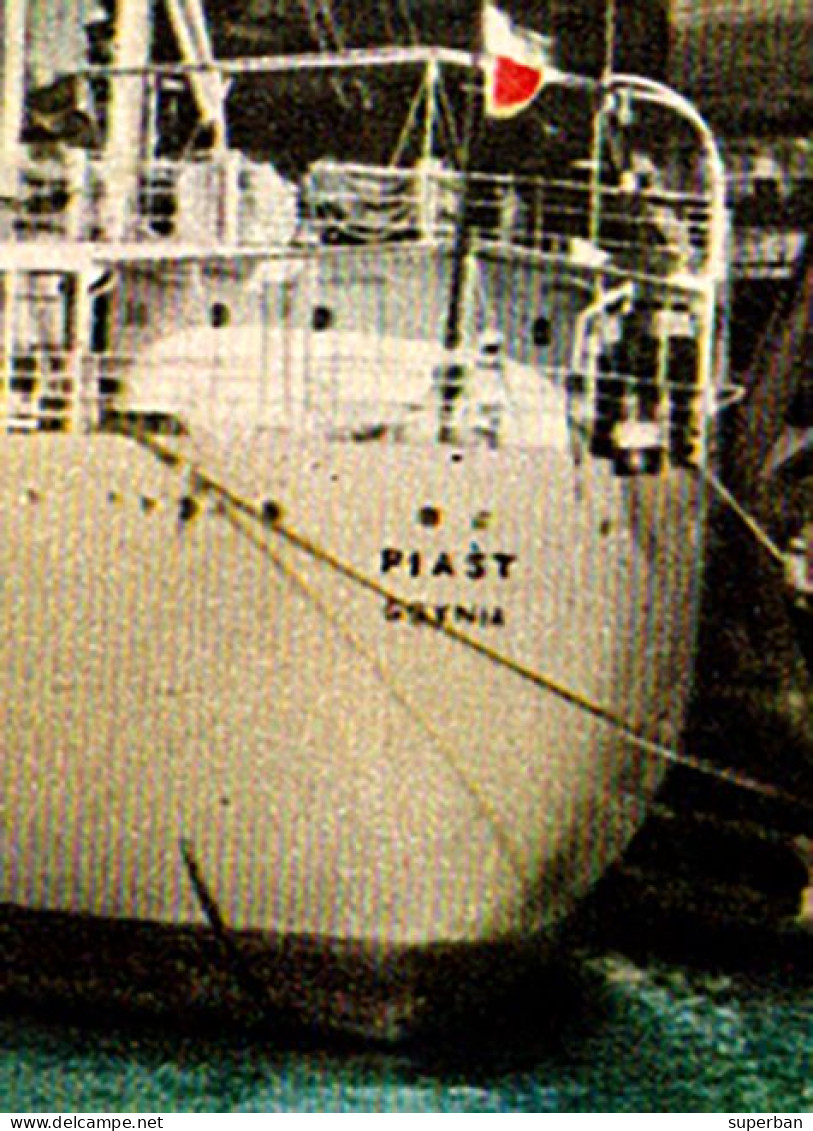 GDYNIA - PORT :  GENERAL CARGO SHIP " PIAST " - POLISH OCEAN LINES INC. - 1953 (an598) - Poland