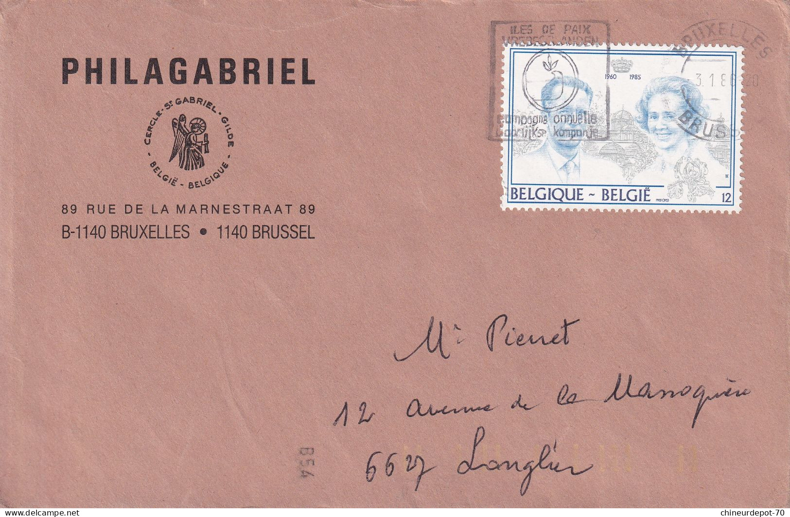 PHILAGABRIEL Bruxelles  Belgique - Enveloppes