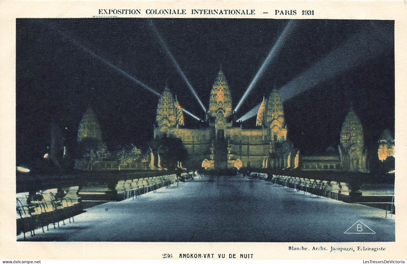 FRANCE - Paris - Exposition Coloniale Internationale - Angkor Vat Vu De Nuit - Colorisé -  Carte Postale Ancienne - Tentoonstellingen