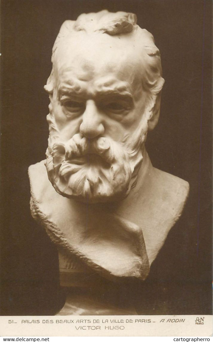 Postcard Sculptures Palais Des Beaux Arts De La Ville De Paris A Rodin Victor Hugo - Sculptures