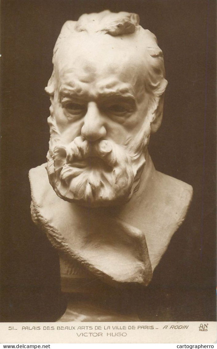 Postcard Sculptures Palais Des Beaux Arts De La Ville De Paris A Rodin Victor Hugo - Sculture